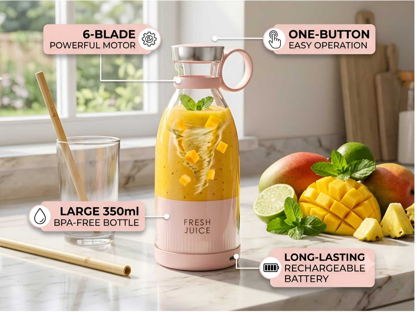 Portable Mini Blender for Fresh Juice